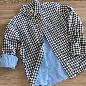 GAP Kids Button Down Gingham Poplin Shirt-EUC